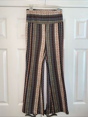 Shosho High Waisted Boho Striped Bell Bottom Flare Pants size Small